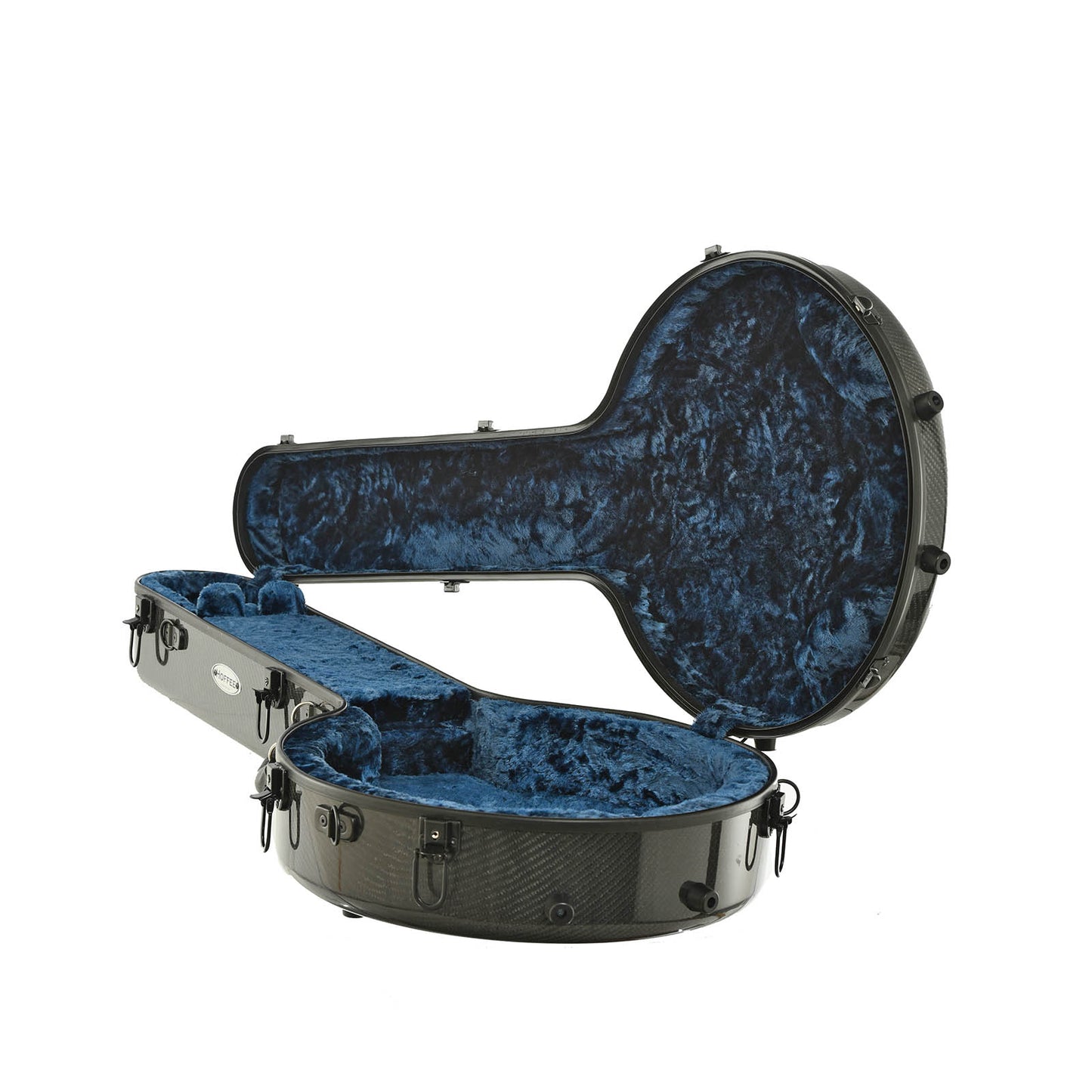Image 3 of Hoffee Resonator Banjo Case - Smooth Black with Blue Lining