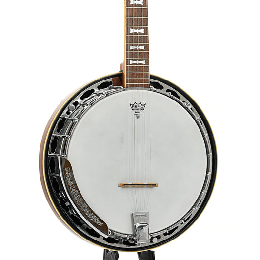Front and side of Aria Bow Tie Resonator Banjo
