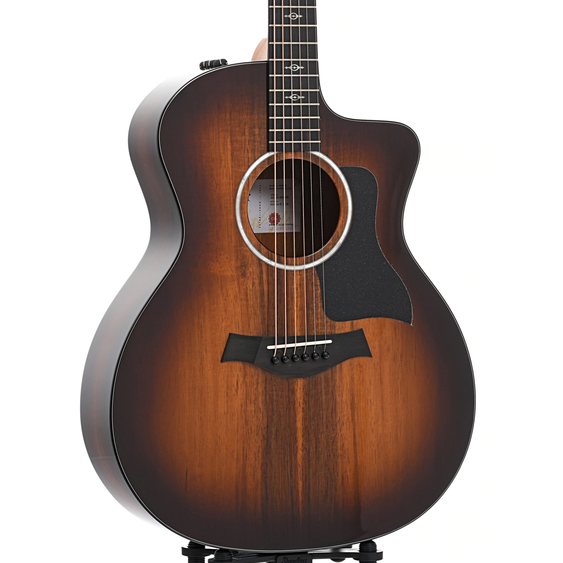 Front and side of Taylor 224ce-K Deluxe Acoustic 