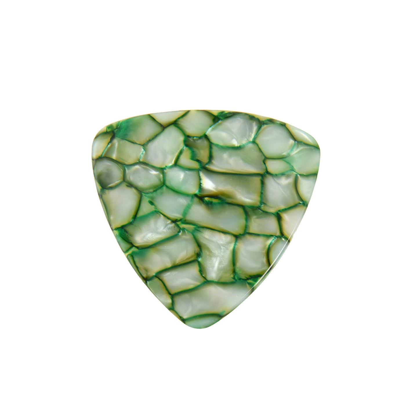 Image 2 of Skeddy Picks Large Triangle Flatpick, Green Pearl Pattern