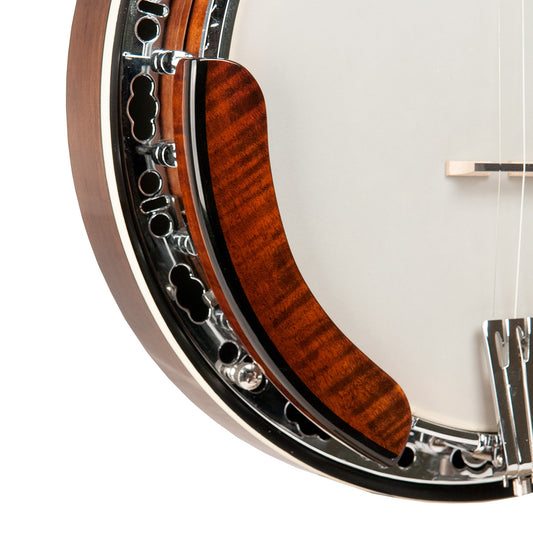 Gold tone curly maple armrest gloss finish - mounted on banjo