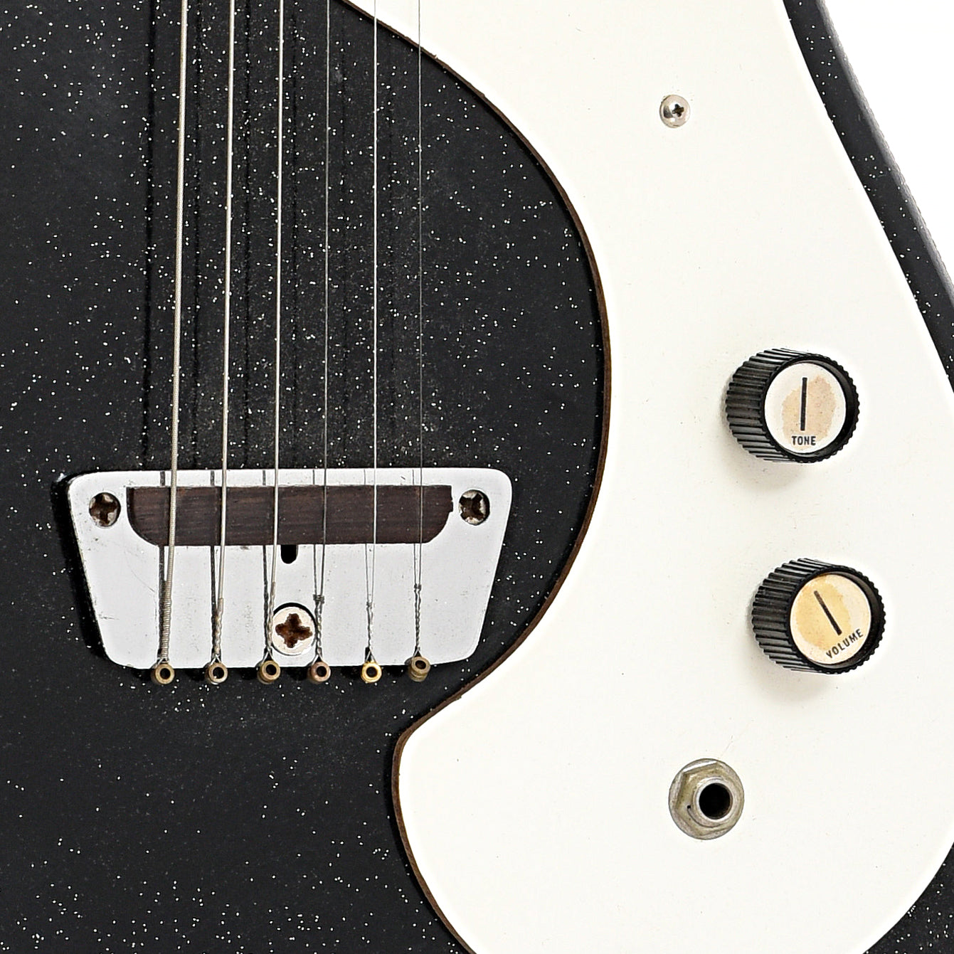 Bridge and controls of Silvertone 1448 Guitar 