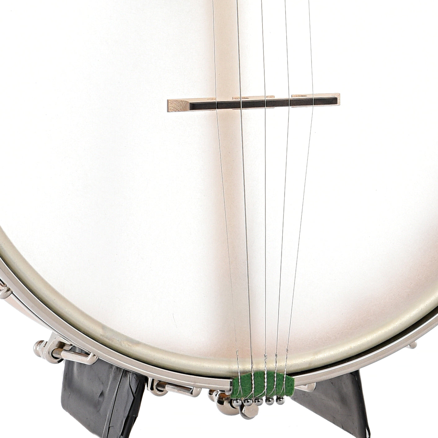 tailpiece and bridge of Chuck Lee Glen Rose #858 Openback Banjo, Electric (Whyte Laydie) Tone Ring, 11" Rim
