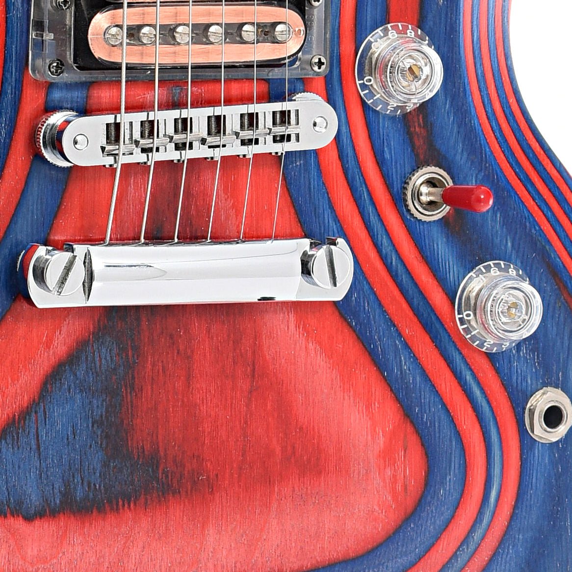 Bridge, tailpiece and controls of Gibson Zoot Suit SG Electric Guitar (2009)