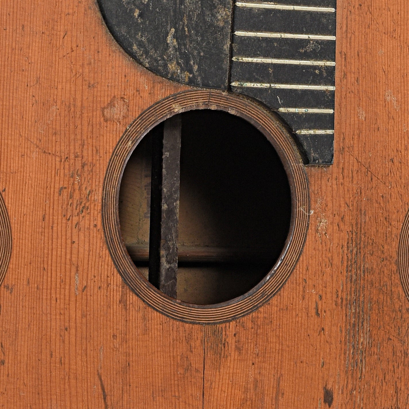 Sound hole of Unknown Maker Vienna Style Contra Guitar (1870s?)