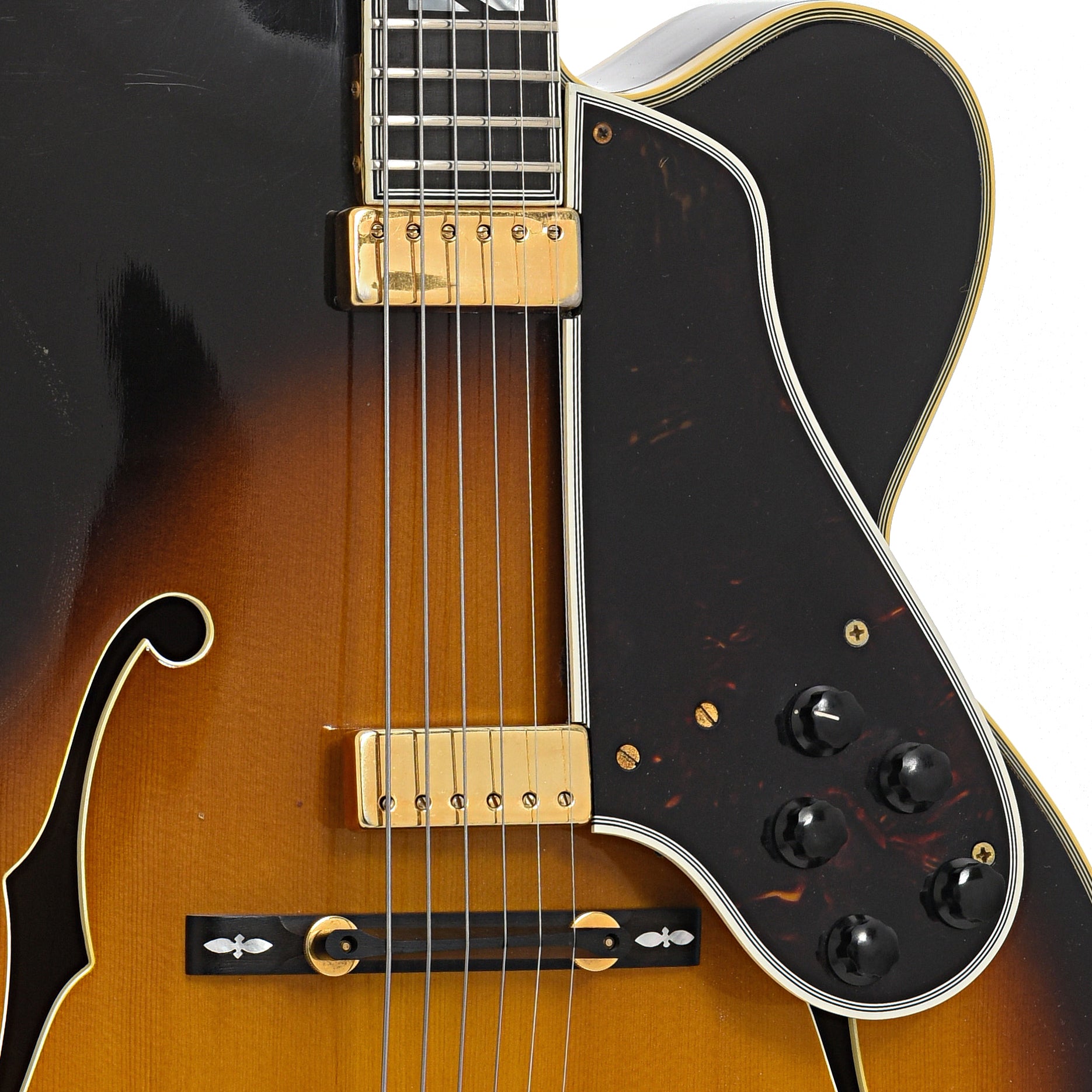 Bridge, pickup and pickguard of Gibson Johnny Smith Hollow Body Electric 