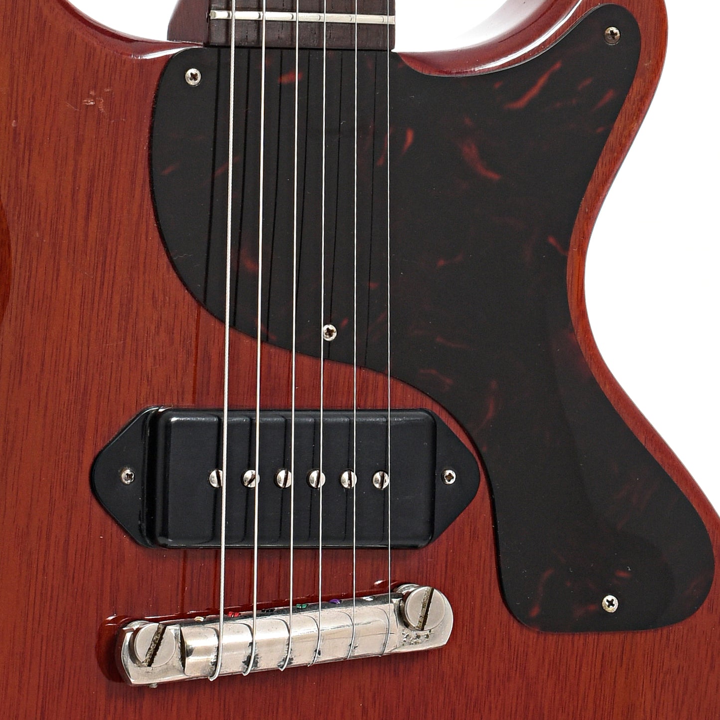 Bridge and pickup of Gibson Les Paul Jr Electric Guitar (1960)