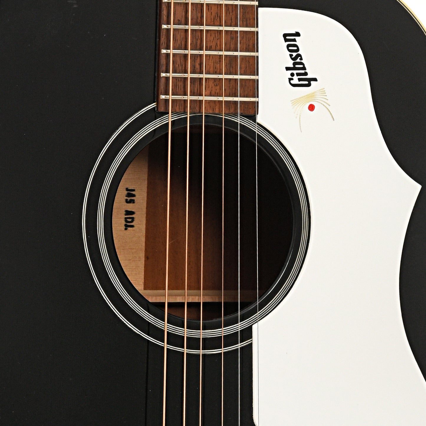 Sound hole of Gibson J-45 ADJ Ebony Acoustic 