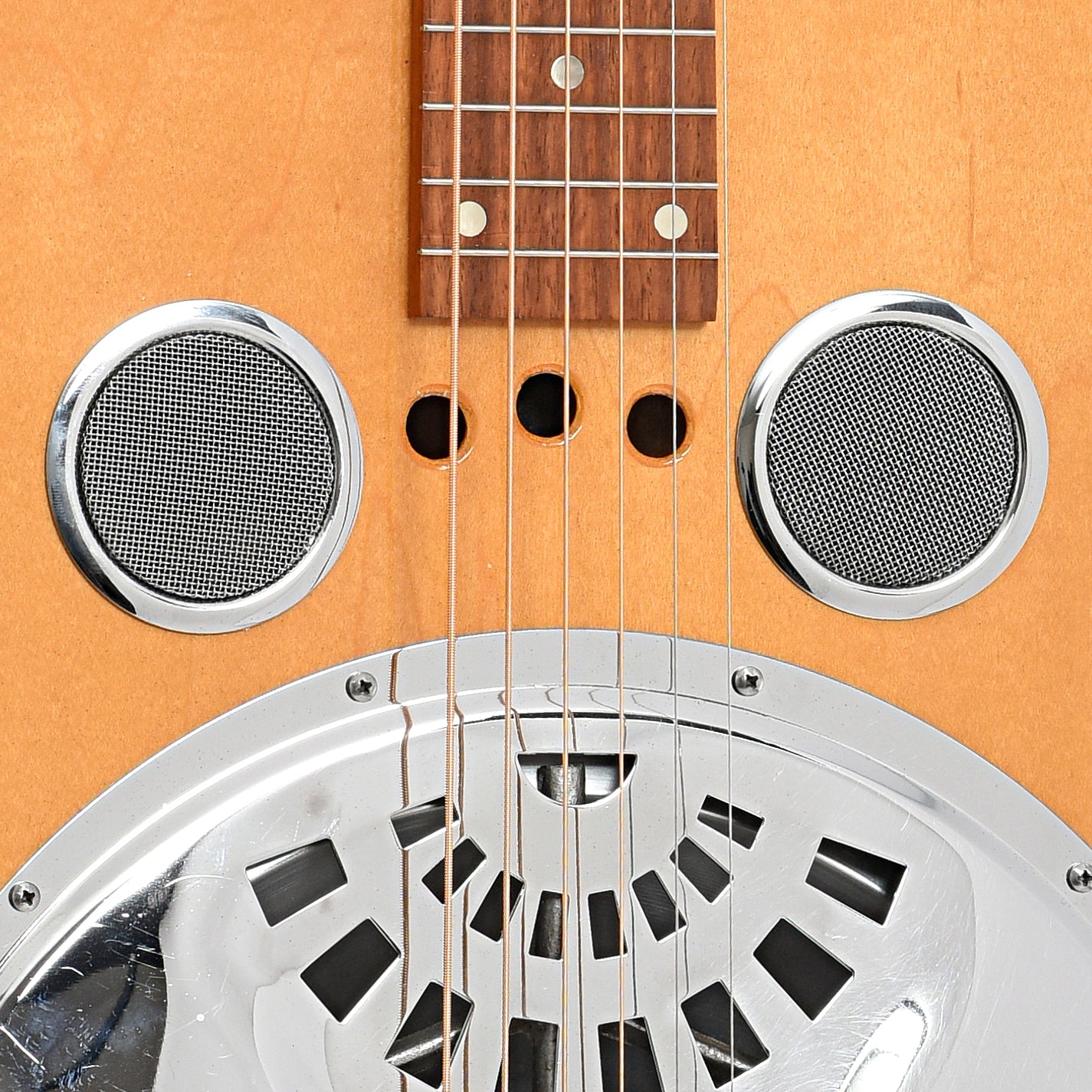 Sound hole of Dobro 60DS Squareneck Resonator Guitar (1985)