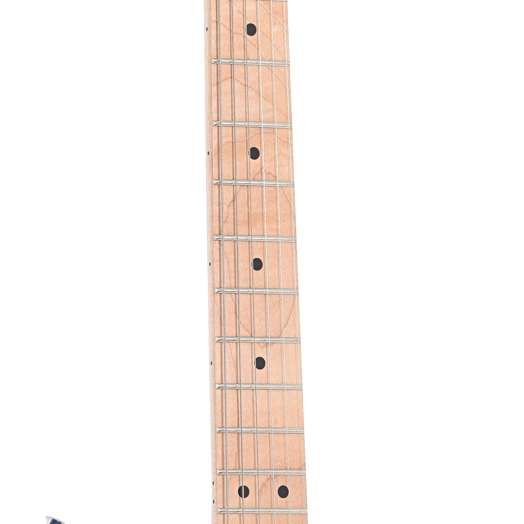Fretboard of Squier Affinity Series Stratocaster, Lake Placid Blue