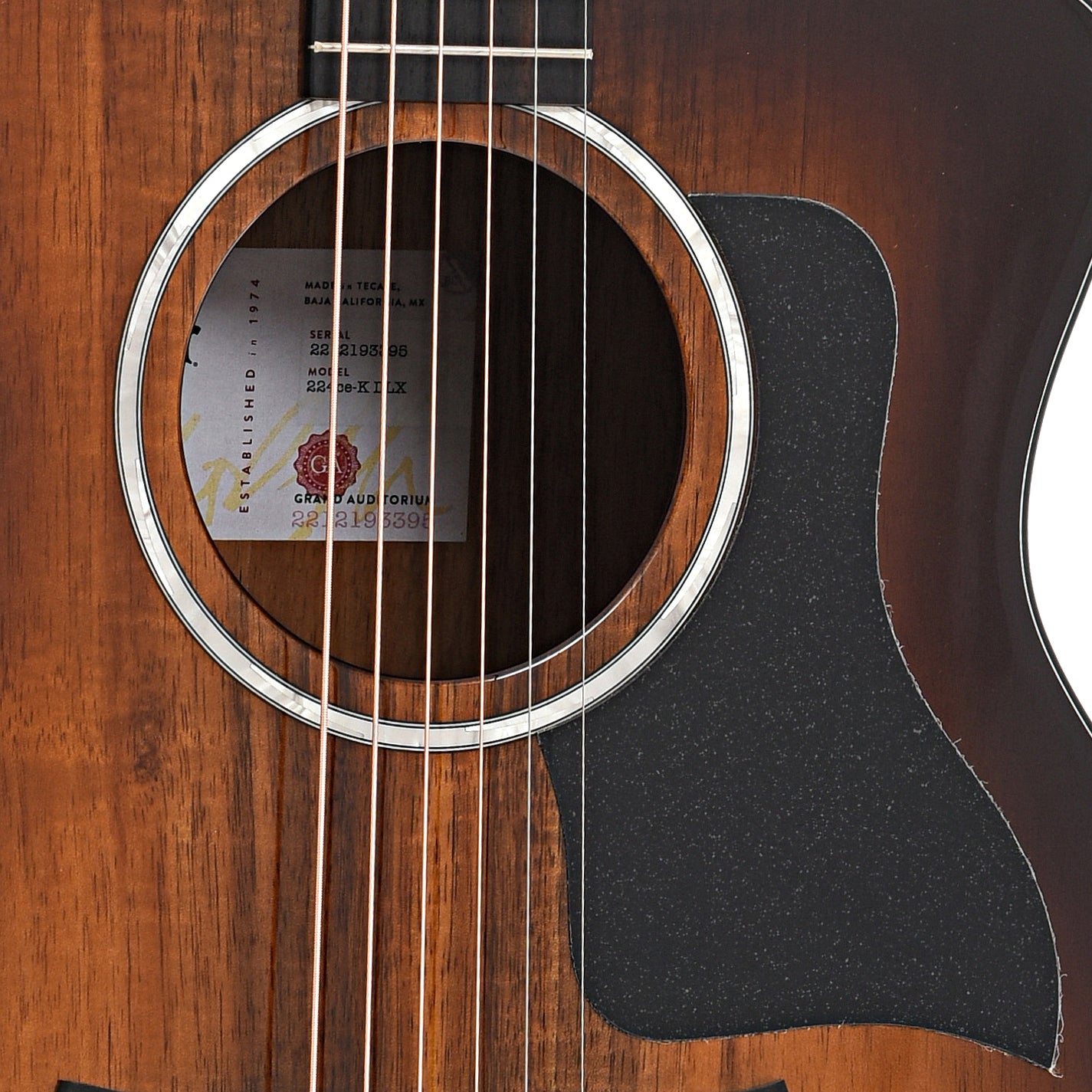 Sound hole of Taylor 224ce-K Deluxe Acoustic 