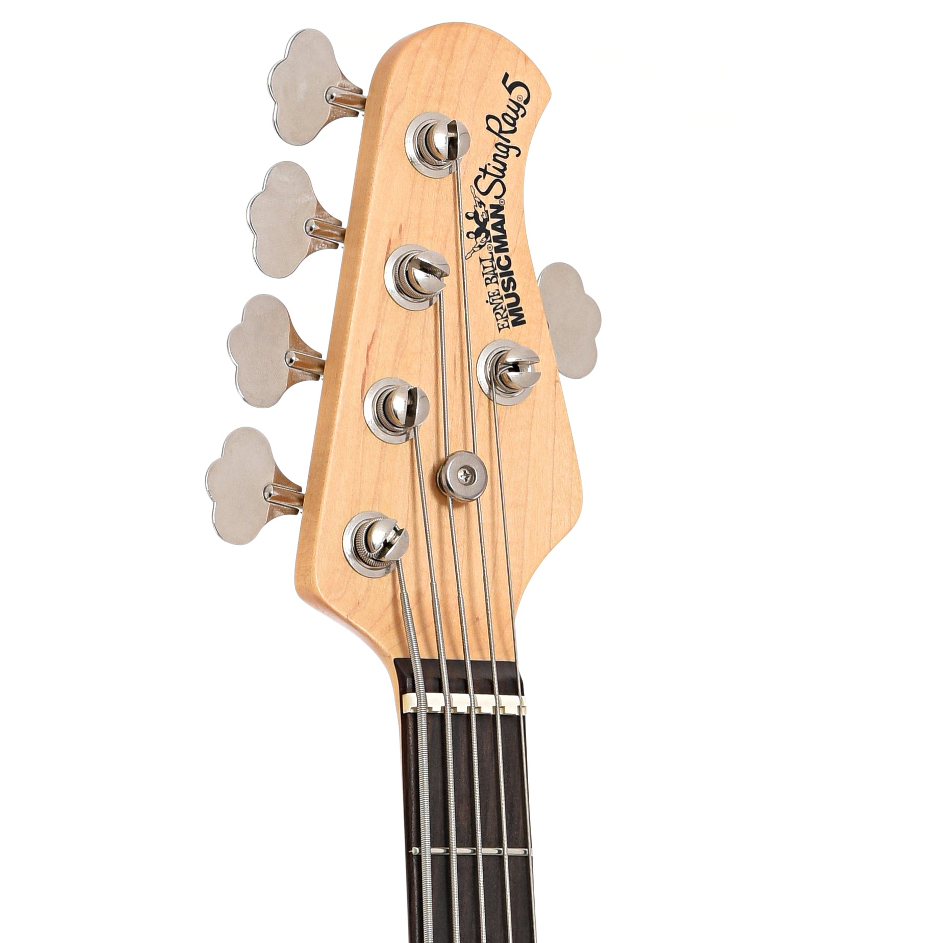 Front headstock of Ernie Ball Music Man Stingray 5 HH (2007)