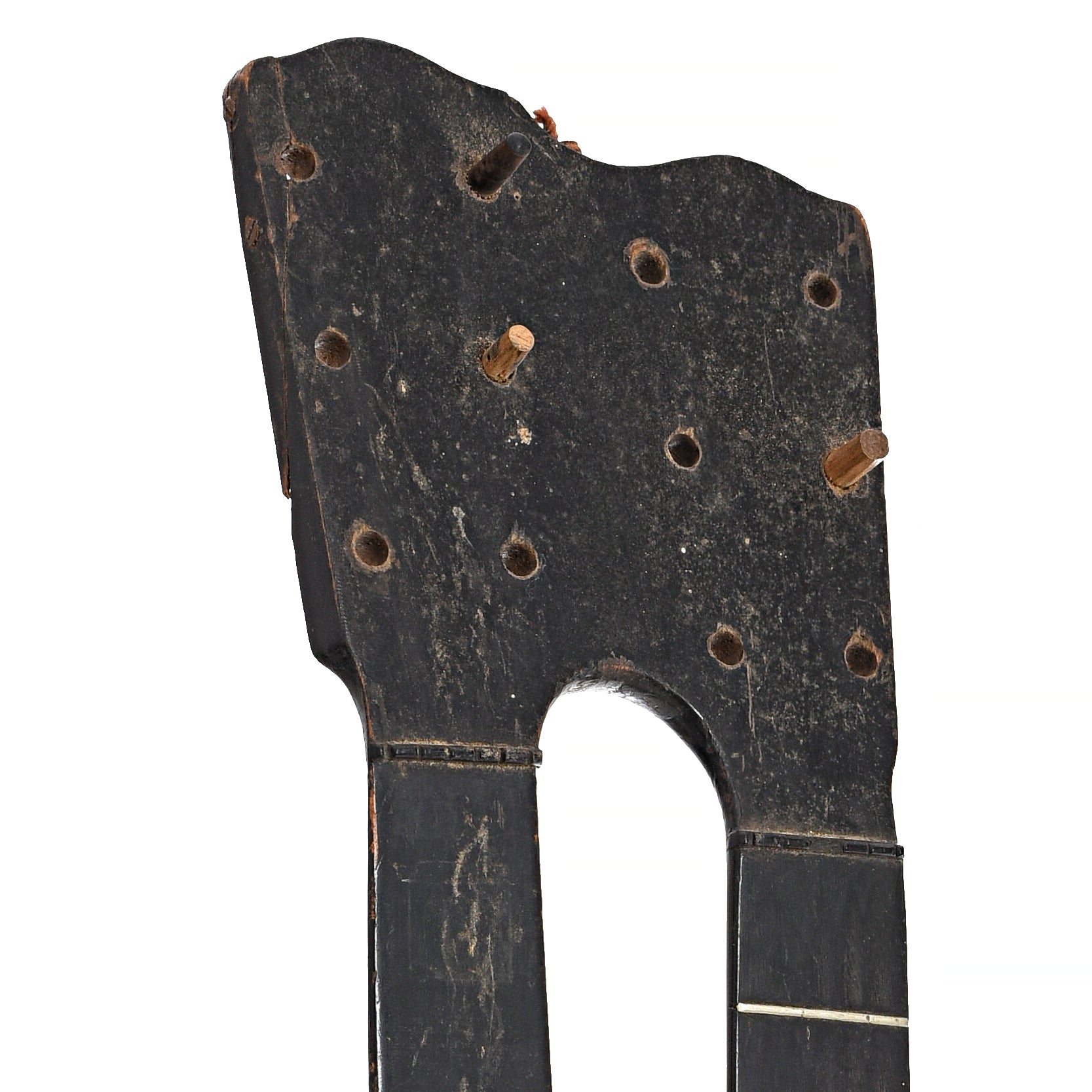 Front headstock of Unknown Maker Vienna Style Contra Guitar (1870s?)