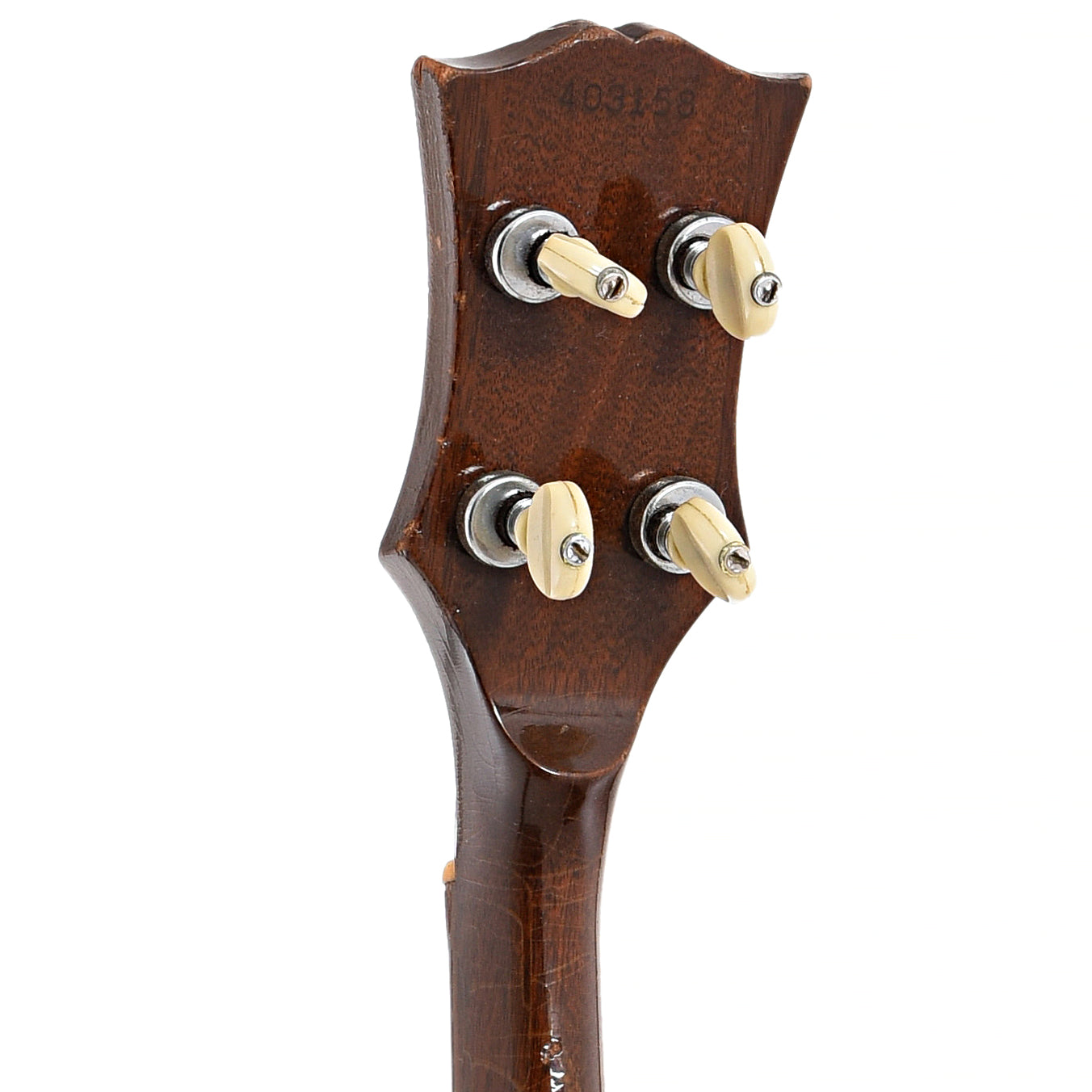 Back headstock of Gibson RB-175 Extra Long Neck Banjo (1966)