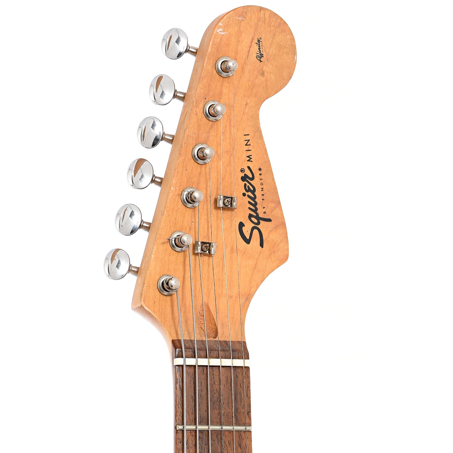 Front headstock of Squier Mini Stratocaster Electric Guitar