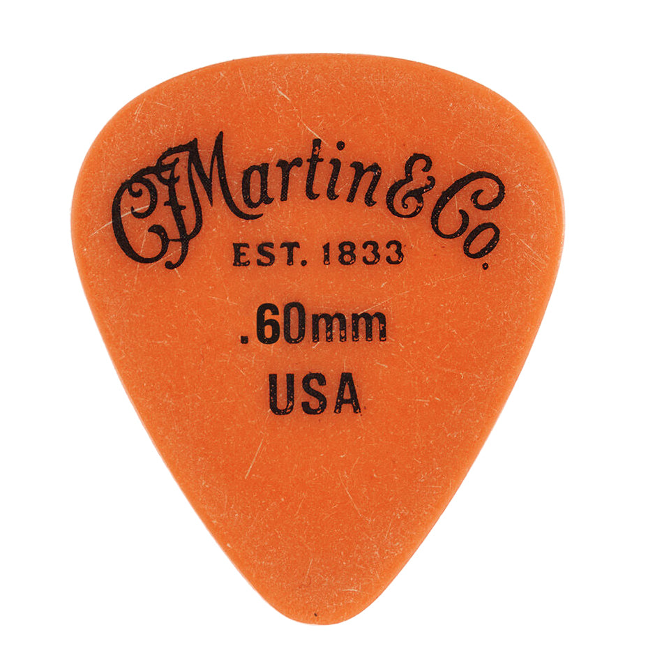 Martin Delrin Guitar Picks, Orange .60mm
