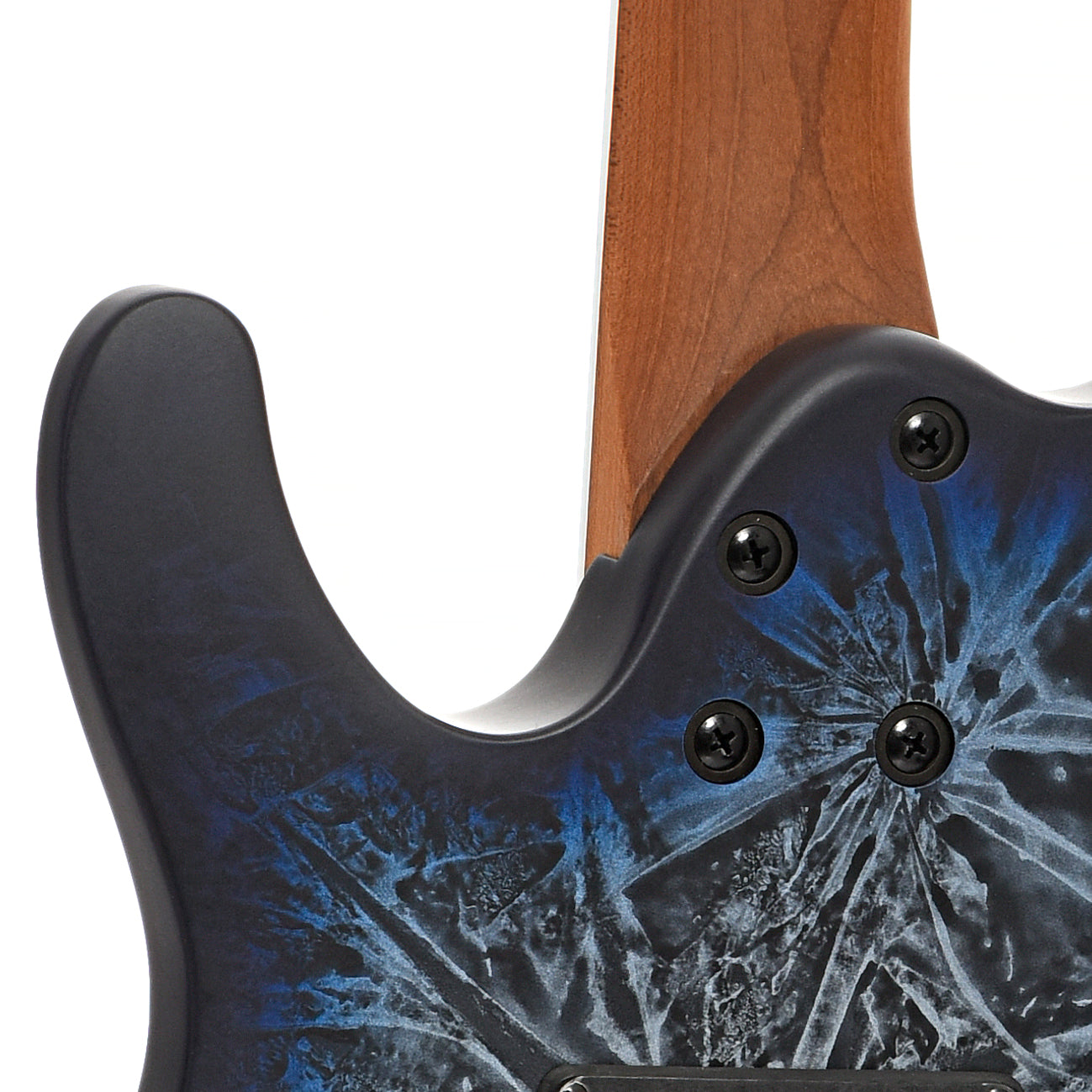 Neck joint of Ibanez B-Stock S770 Electric Guitar, Cosmic Blue Frozen Matte