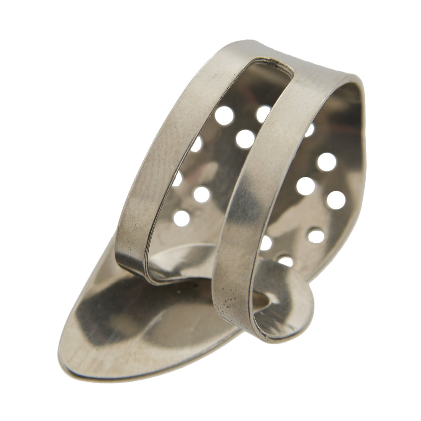 side view of Propik Contoured Nickel Thumbpick, Medium