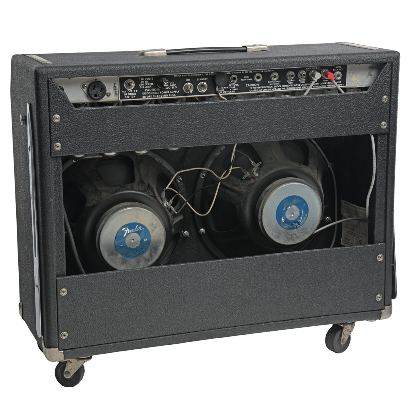 Back and side of Fender Twin Reverb Combo Amp (1977)