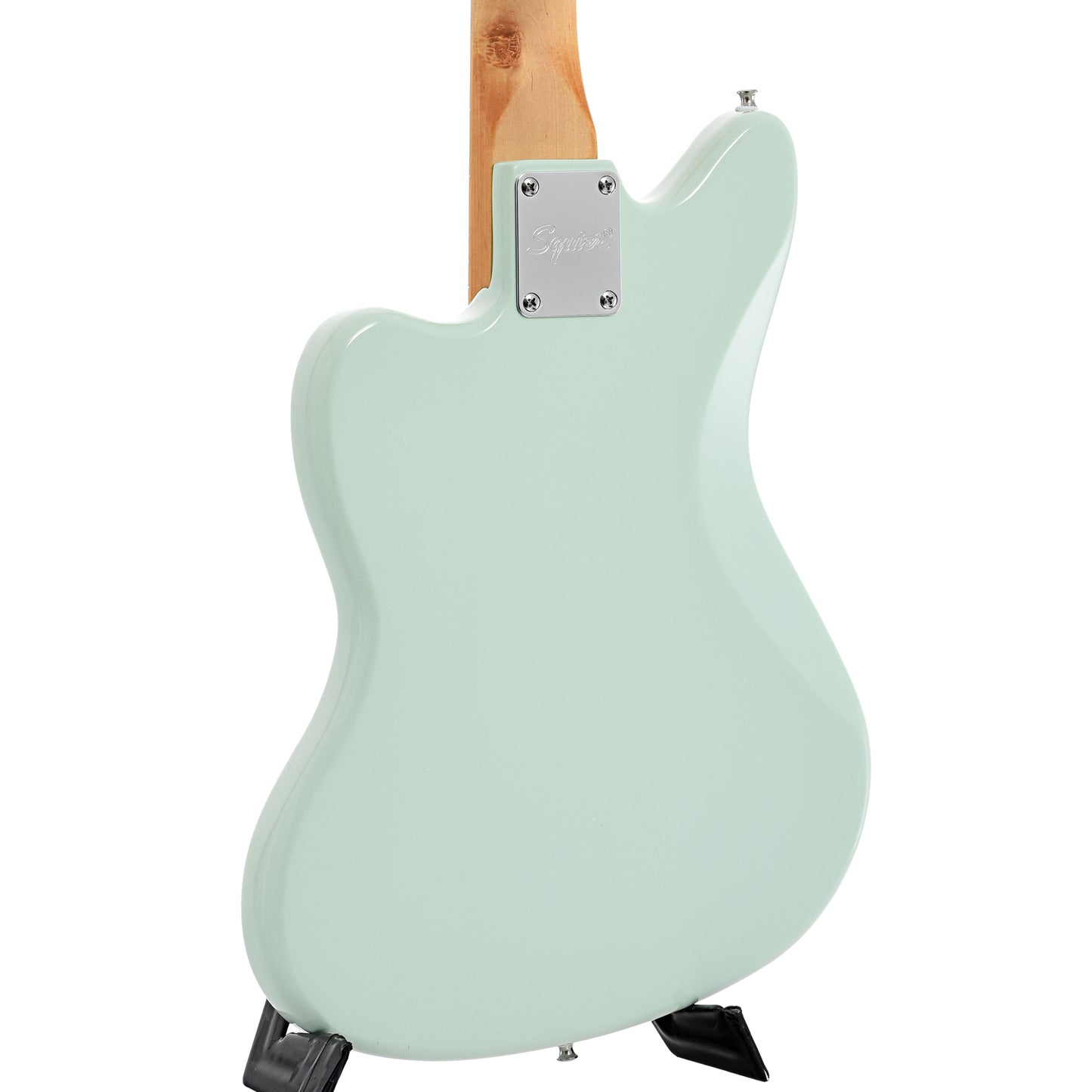 Back and side of Squier Mini Jazzmaster HH, Surf Green