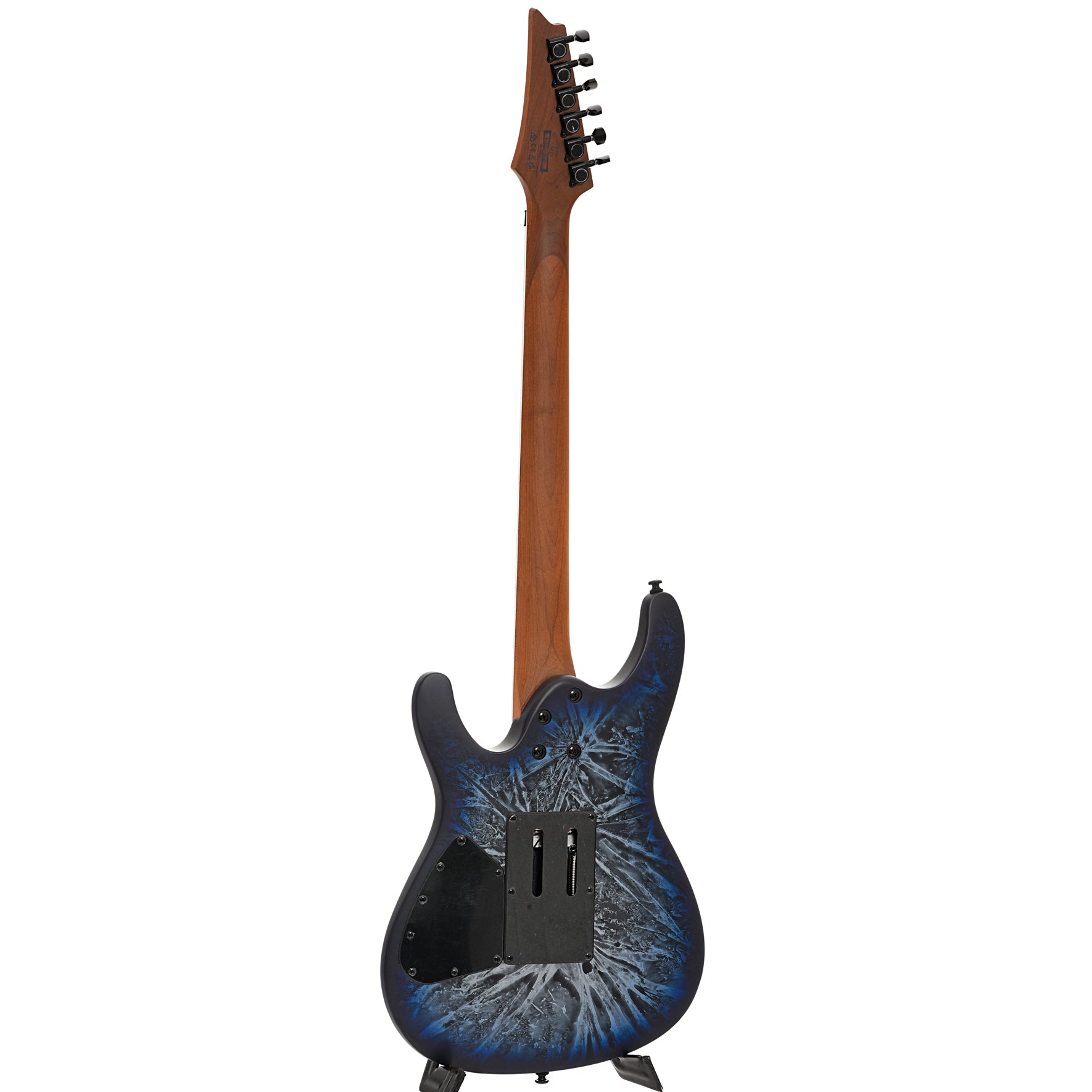 Full back and side of Ibanez B-Stock S770 Electric Guitar, Cosmic Blue Frozen Matte