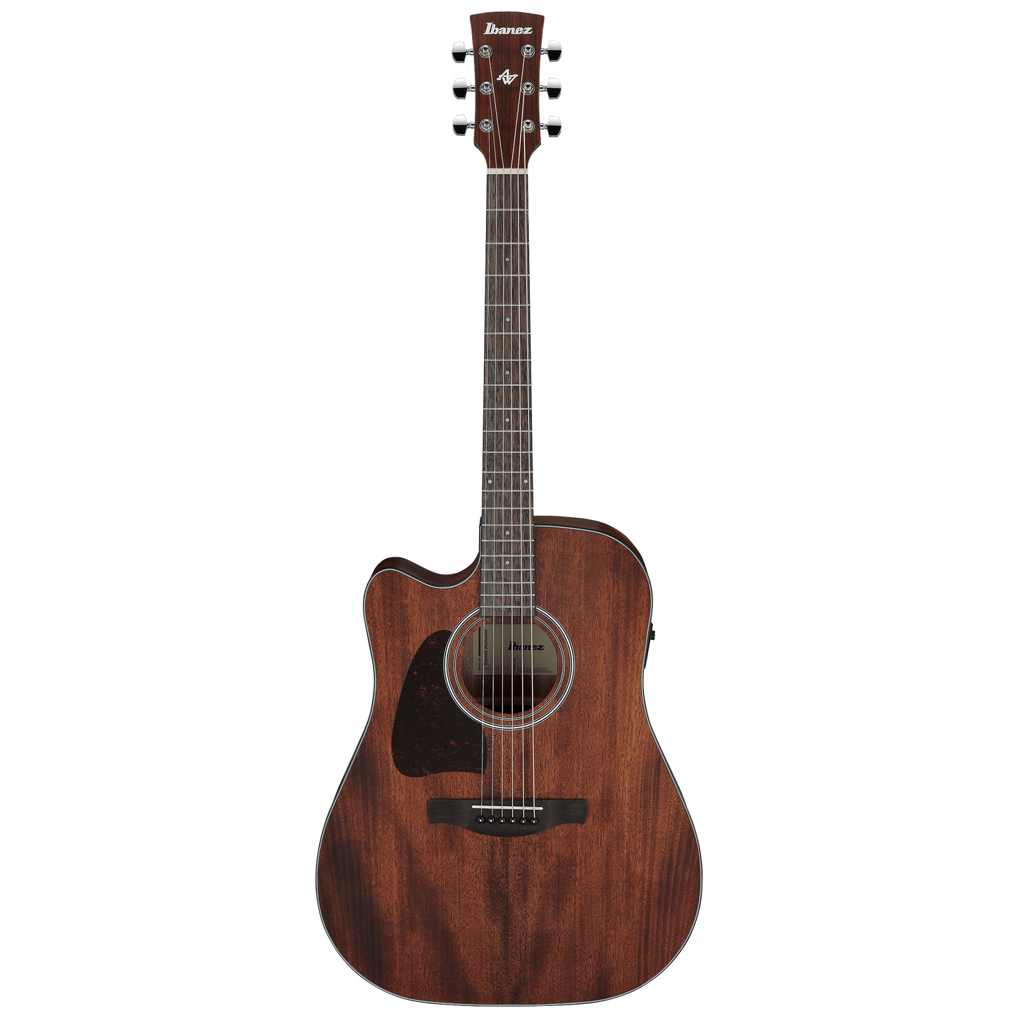 Full front of Ibanez AW54LCE Artwood Dreadnought Acoustic-Electric, Left-Handed, Open Pore Natural