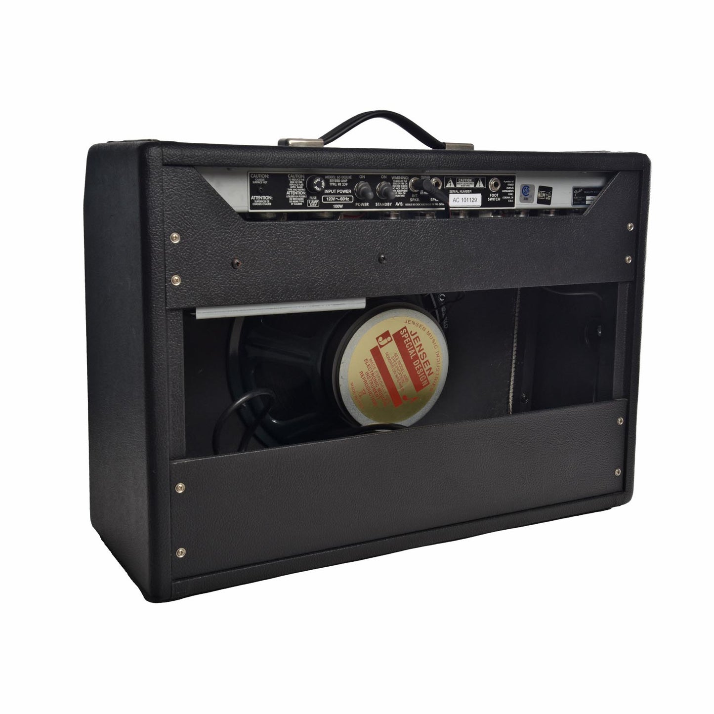 Back and side of Fender Deluxe Reverb '65 Reissue Combo Amp