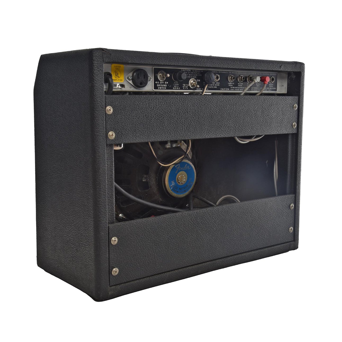 Back and side of Fender Princeton Reverb combo Amp