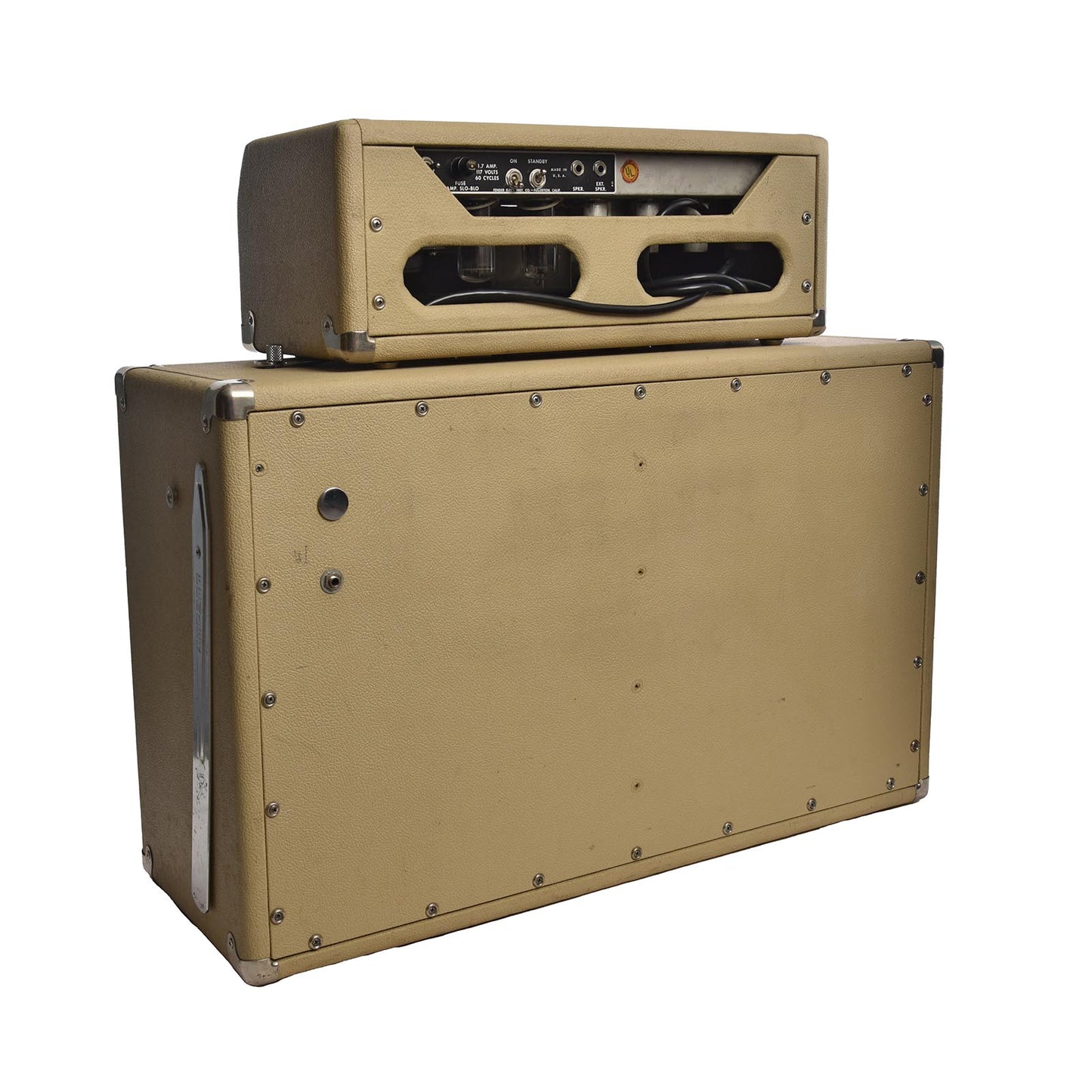 Back and side of Fender Bassman Rig