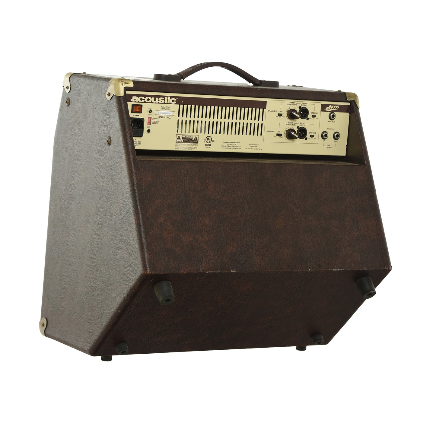 Back and side of Acoustic A1000 Acoustic Instrument Amplifier