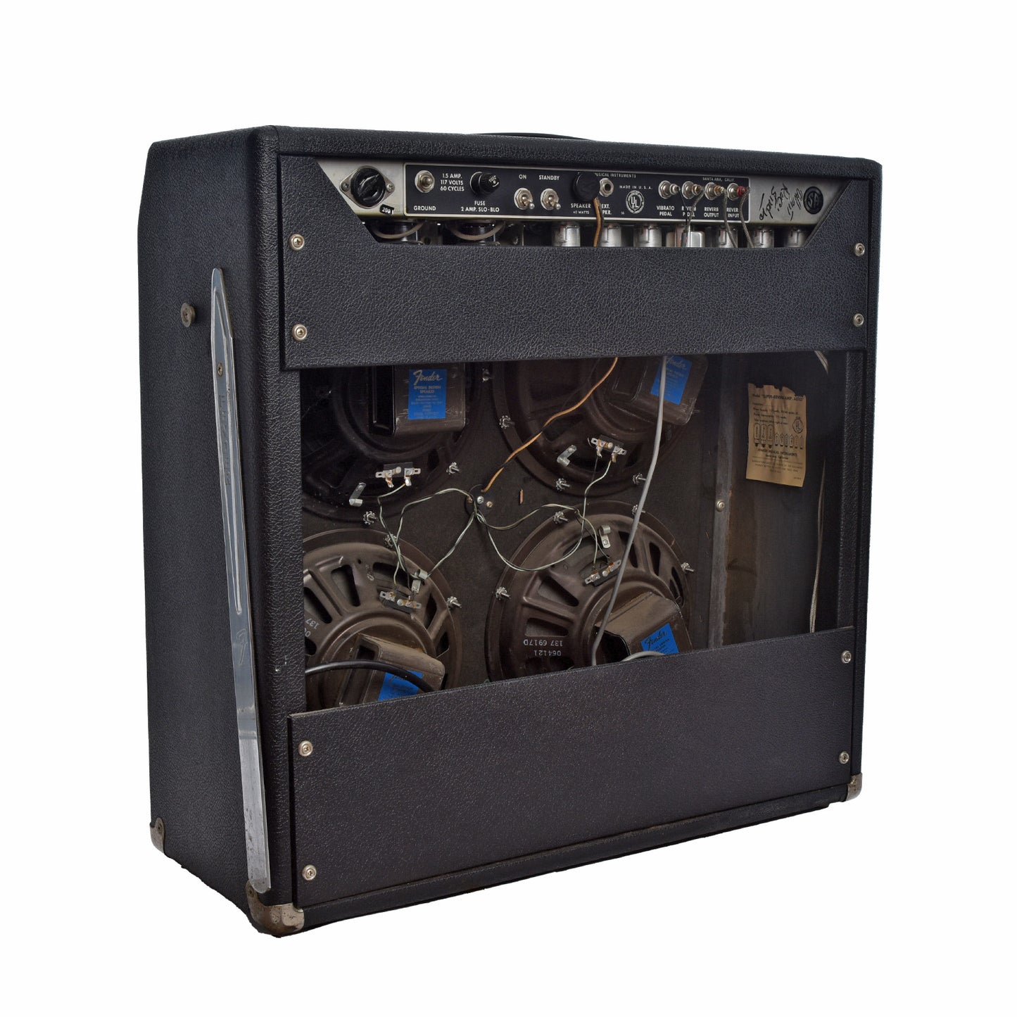 Back and side of Fender Super Reverb