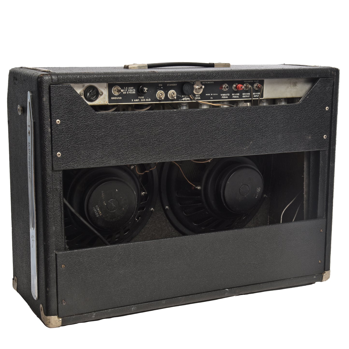 BAck and side of Fender Pro Reverb Amplifier (1967)
