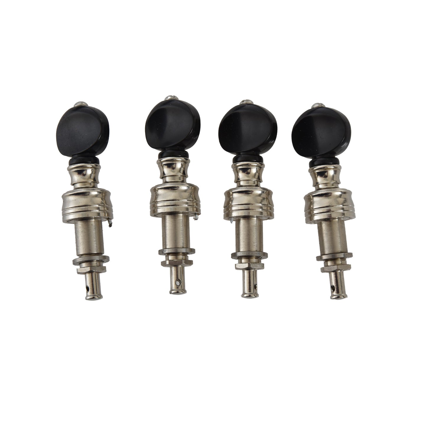 Image 2 of Rickard Cyclone 10:1 Banjo Tuners, Nickel/Black Plastic, Set/4