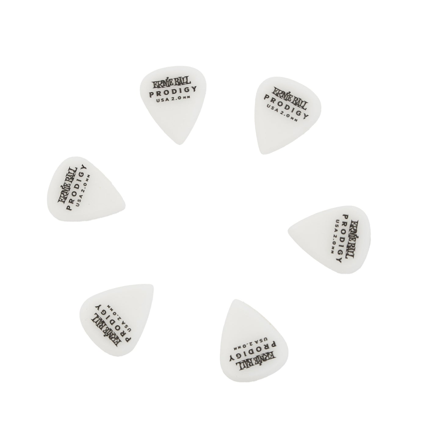 Image 2 of Ernie Ball Prodigy Mini 2.0MM White Guitar Picks, 6 Pack