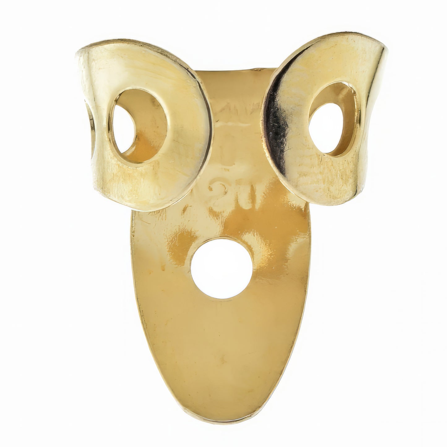 Back of Dunlop Brass .020" Fingerpick (Adult Size)