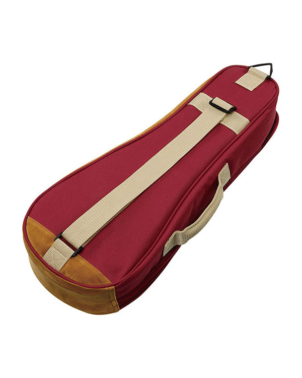 image 1 of back of Ibanez Powerpad Gig Bag for Soprano Ukulele, Wine Red SKU: IUBS541-WR
