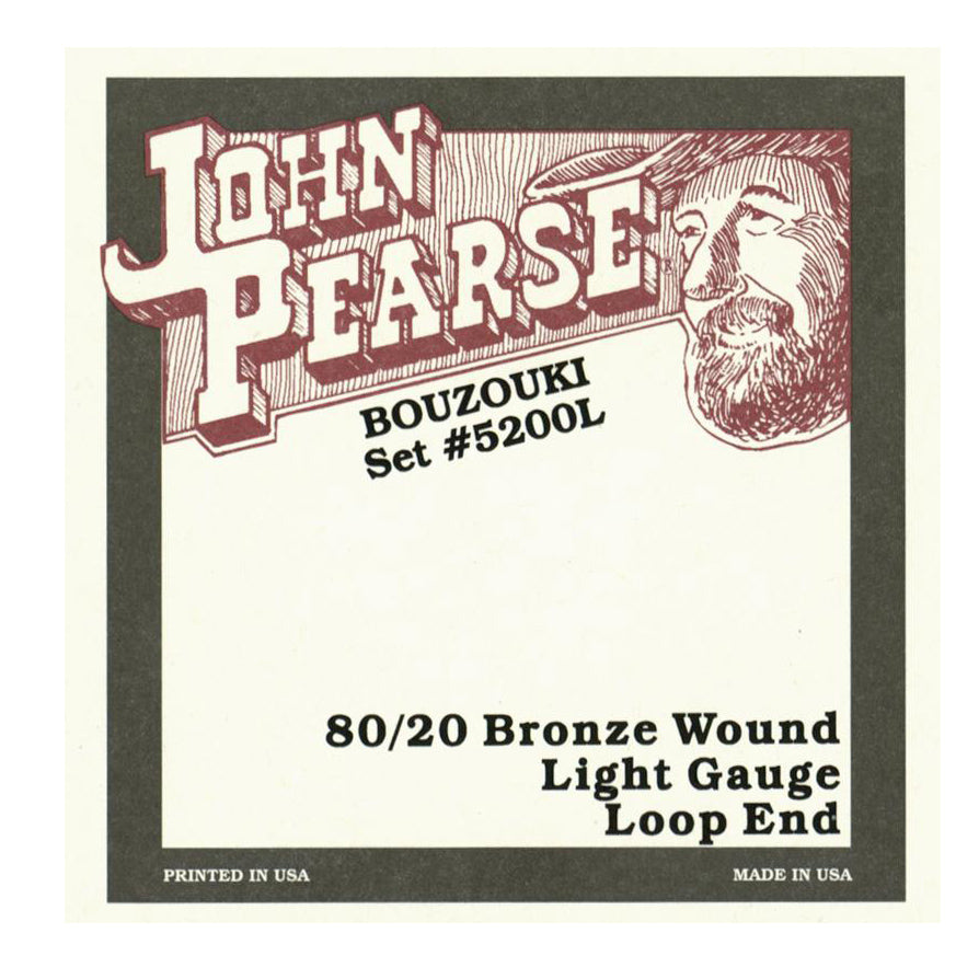 John Pearse 5200LP 80/20 Bronze Irish Bouzouki Strings, Loop End