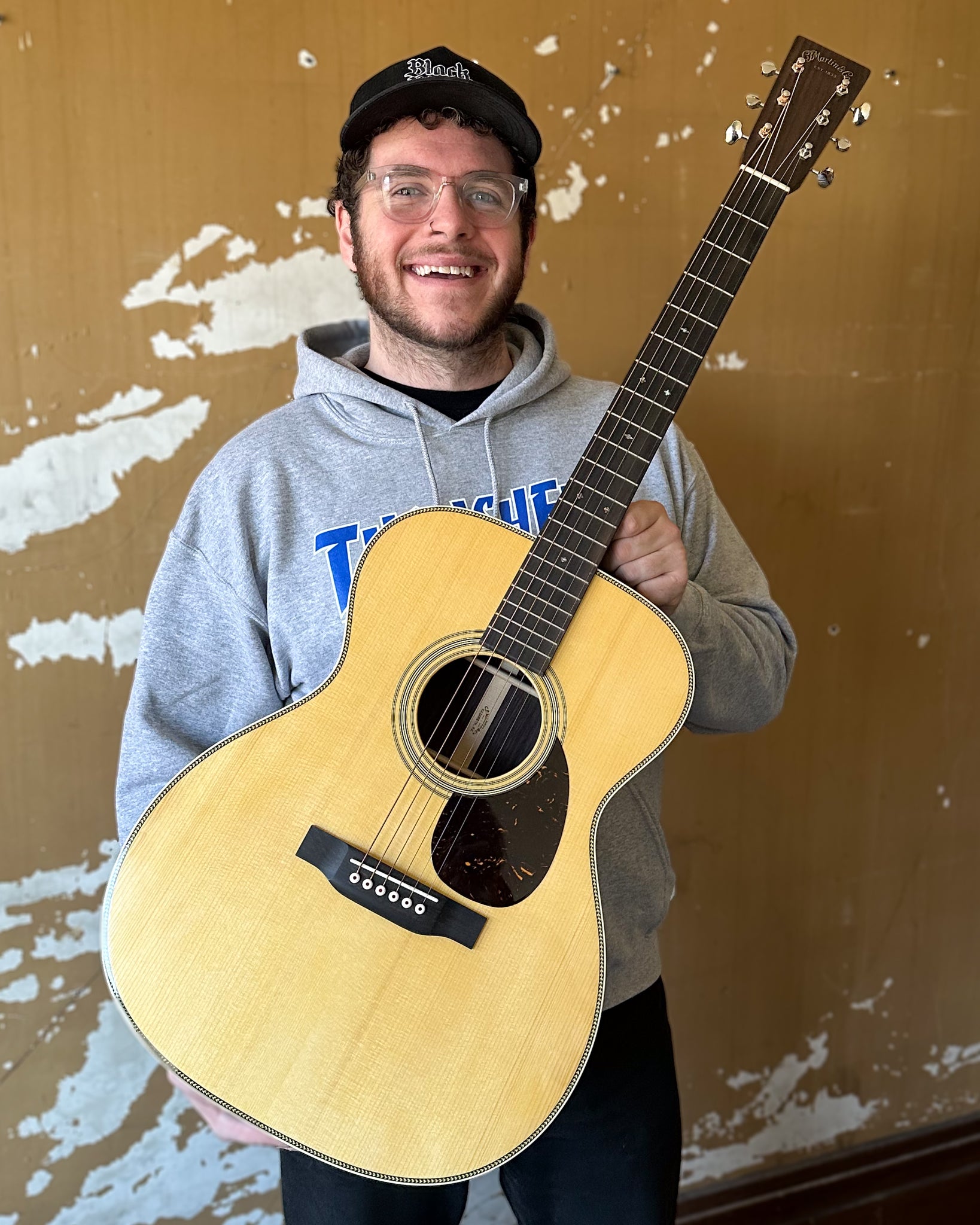 Martin Custom Herringbone 28-Style OM Guitar & Case, Thinner