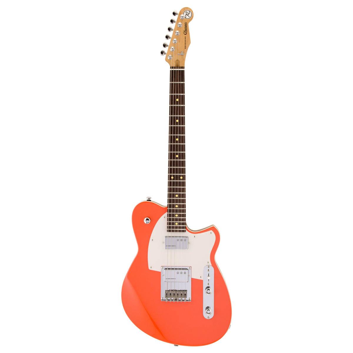 Full Front of Reverend Charger Cleancut Electric Guitar, Feisty Red