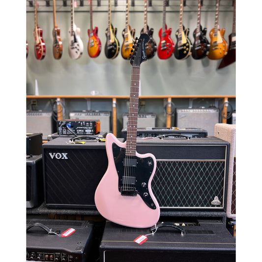 Showroom photo of Squier Contemporary Active Jazzmaster HH, Shell Pink Pearl