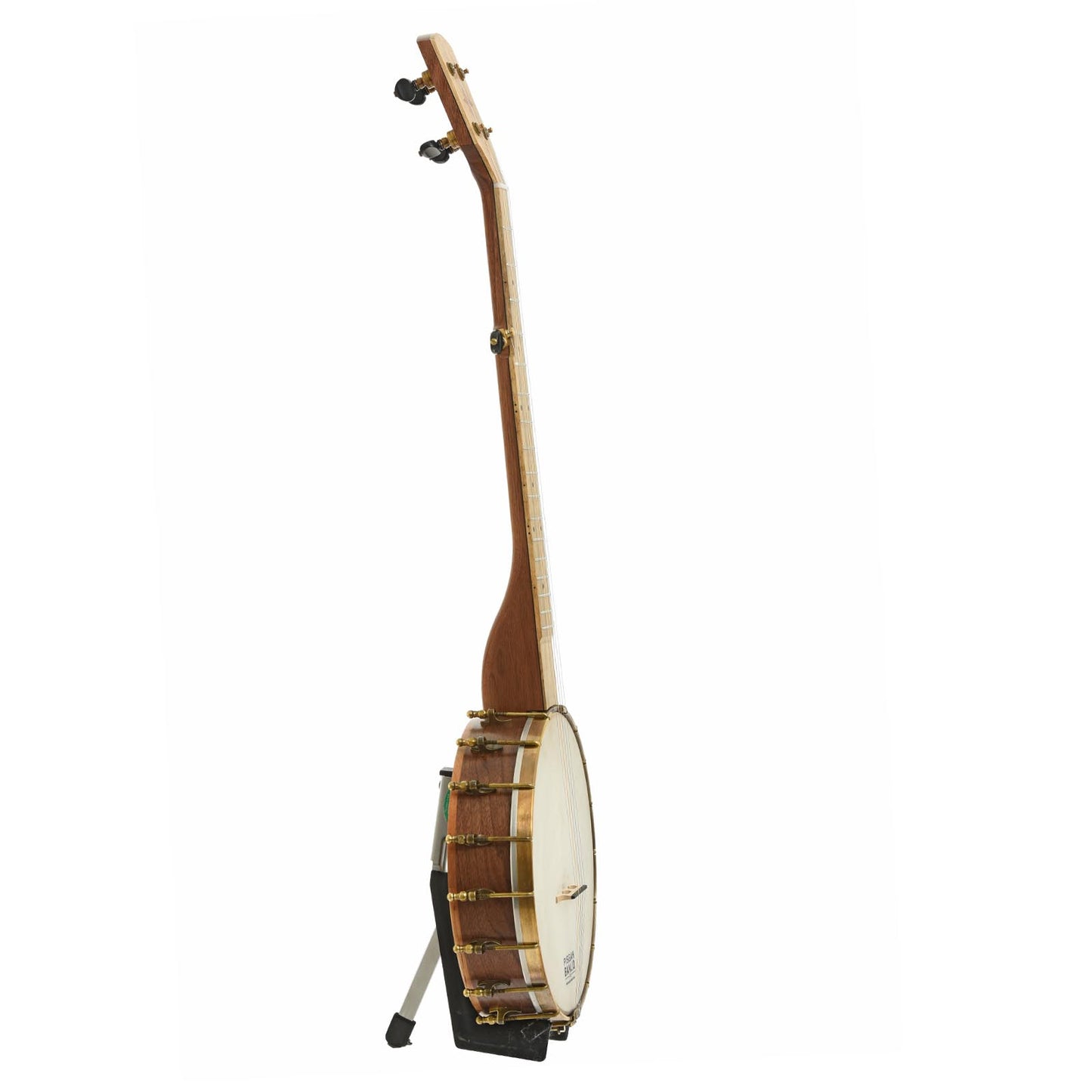 Side of Pisgah Possum 11" Openback Banjo & Gigbag, Walnut, Short Scale