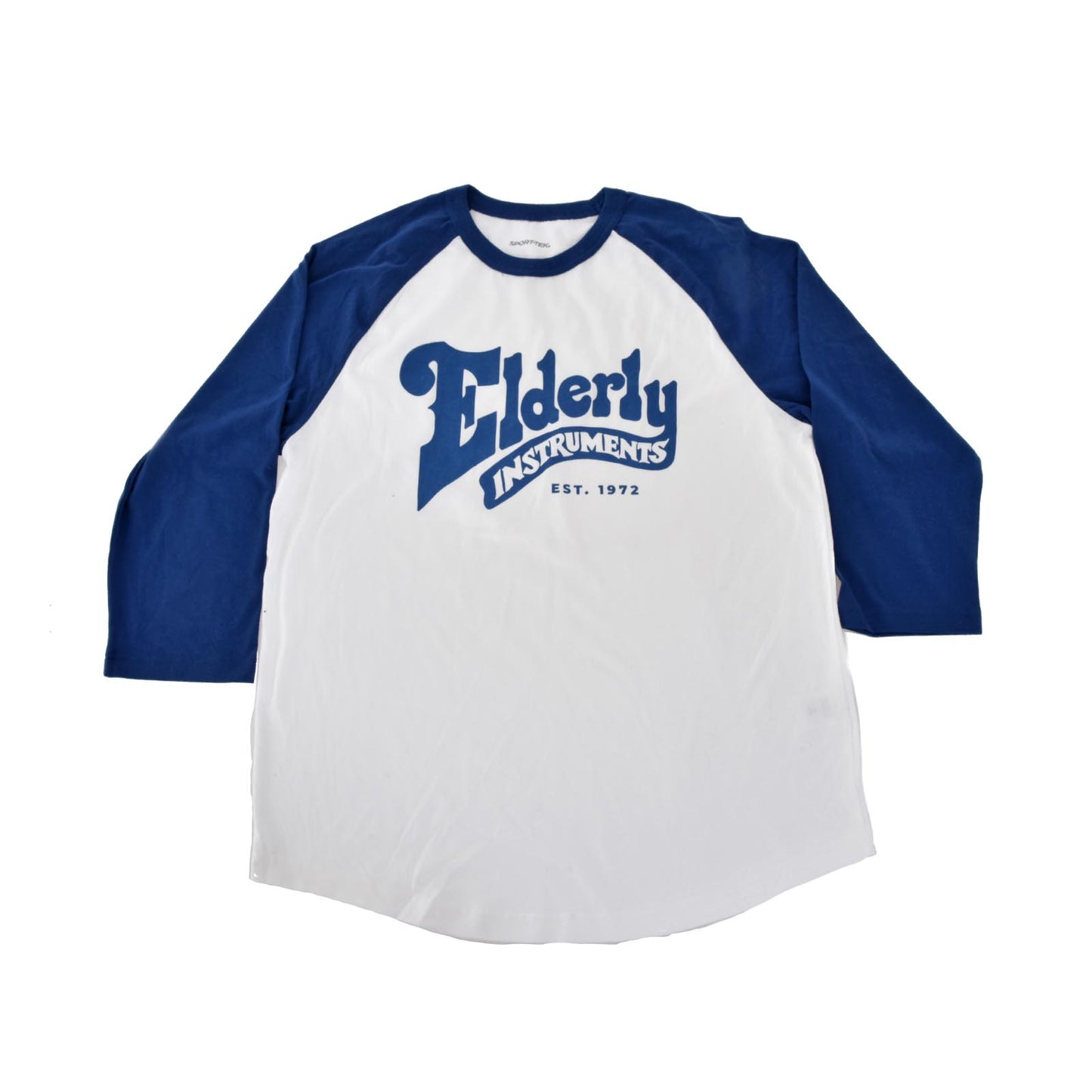 Image 2 of Elderly Instruments Logo Baseball Tee, Blue