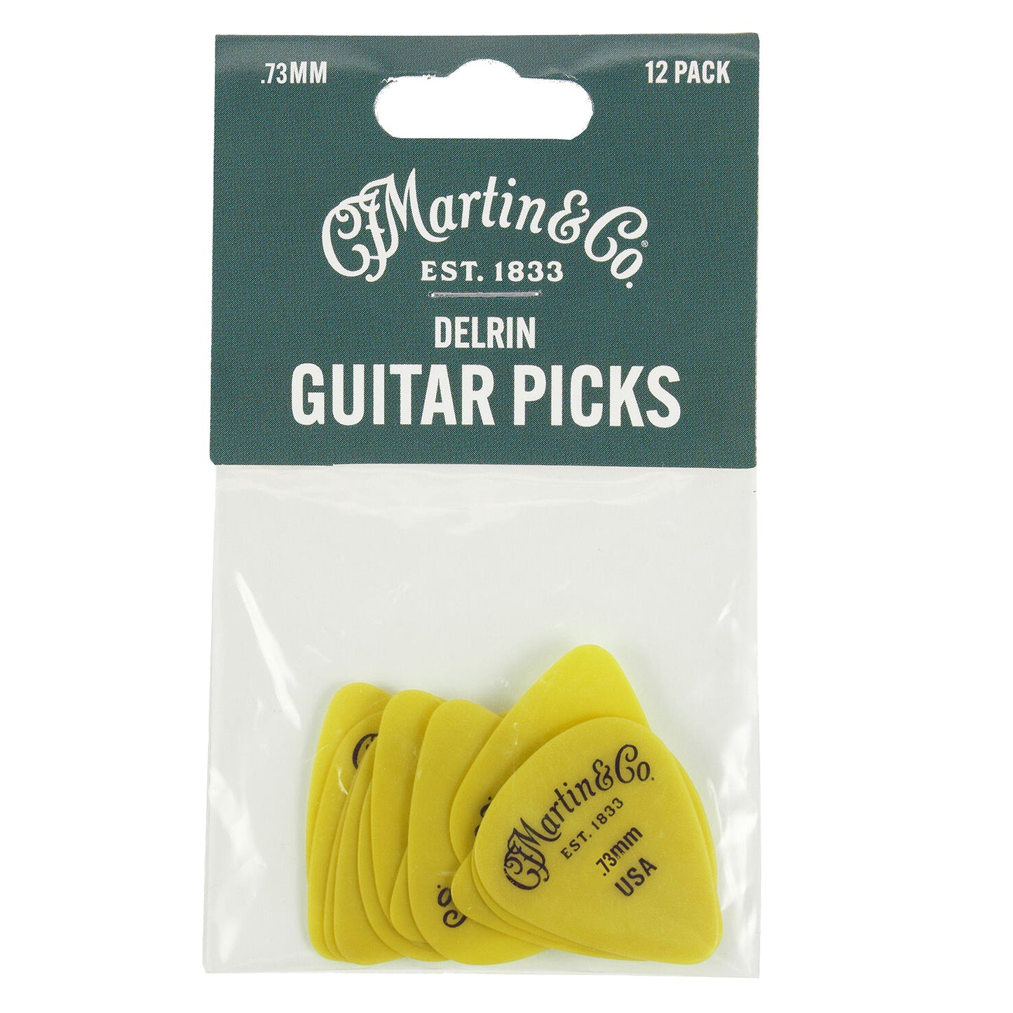 Pack Martin Delrin Guitar Picks, Yellow .73mm