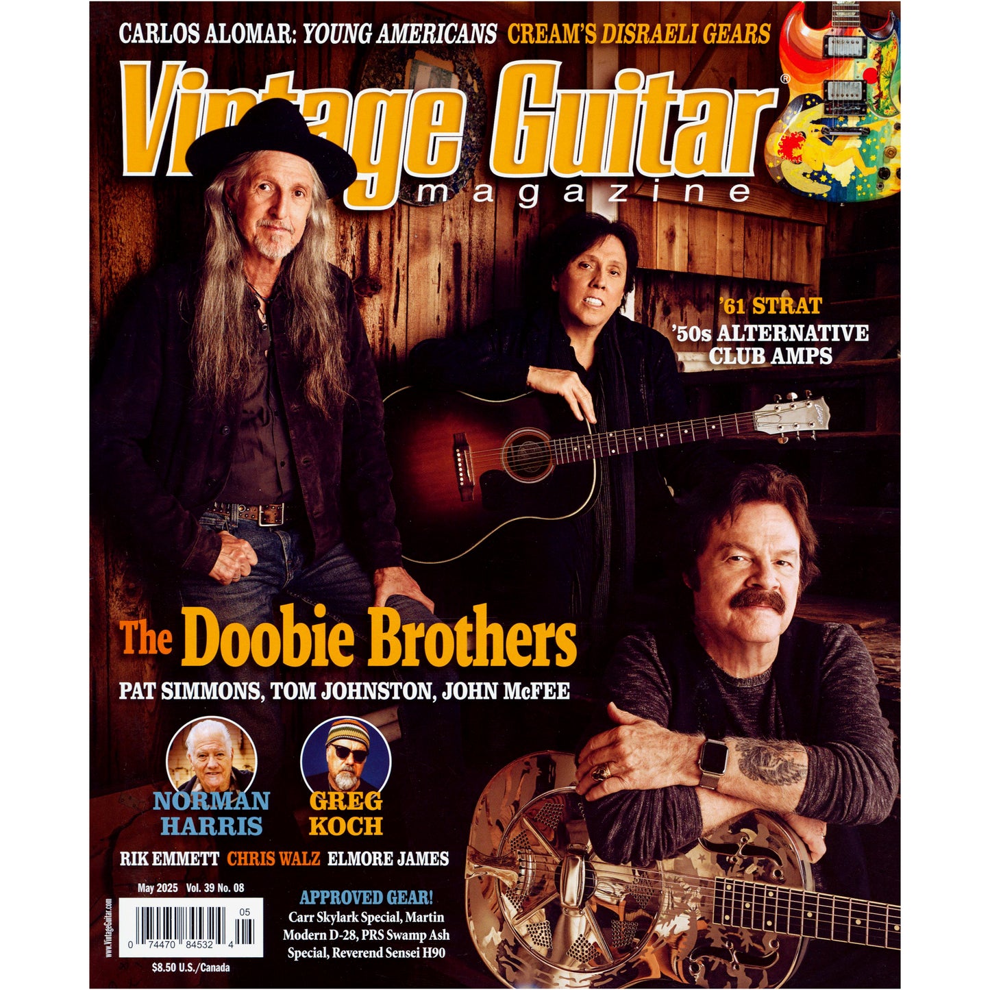 Image 1 Cover of Vintage Guitar Magazine May 2025 Issue - Doobie Brothers SKU: VG-202505