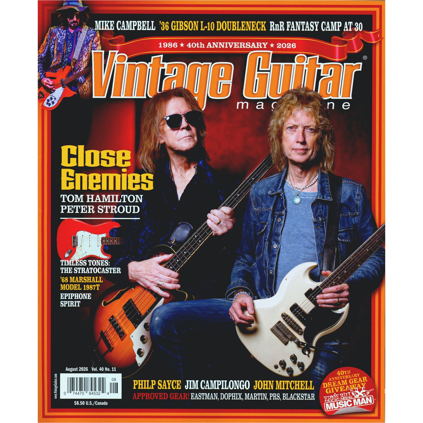 Front Cover of Vintage Guitar Magazine - August 2026