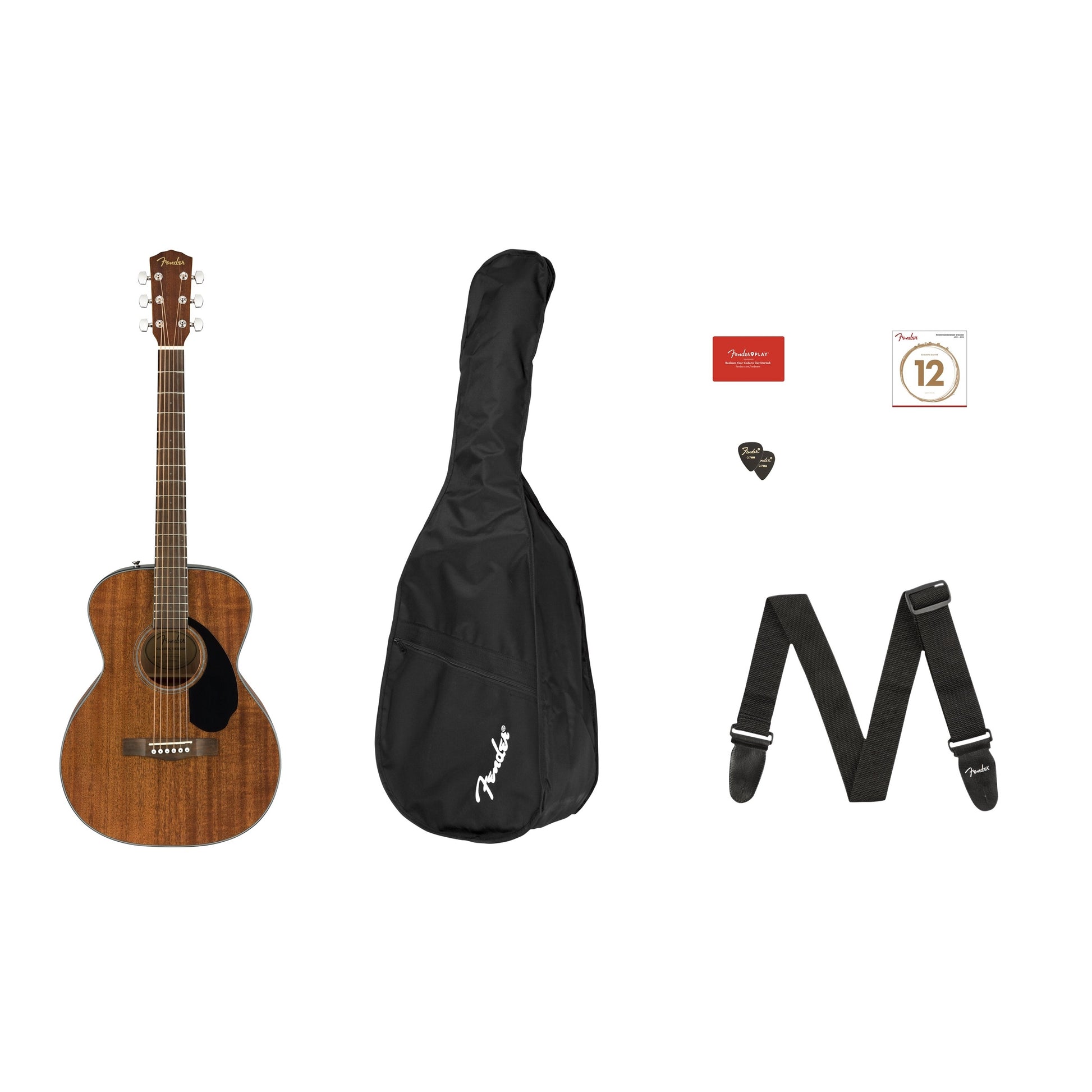 Full Guitar Pack with accessories for Fender CC-60S Concert Acoustic Guitar Pack