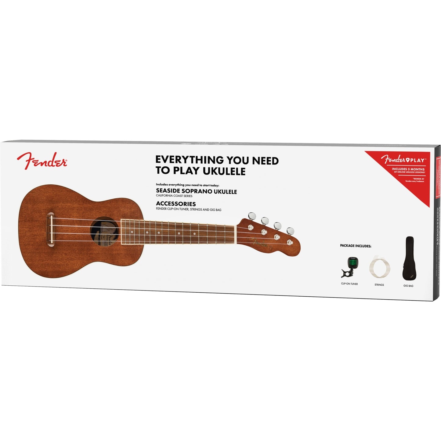Image 9 of Fender Seaside Soprano Ukulele Pack - SKU# FSSUPK : Product Type Soprano Ukuleles : Elderly Instruments