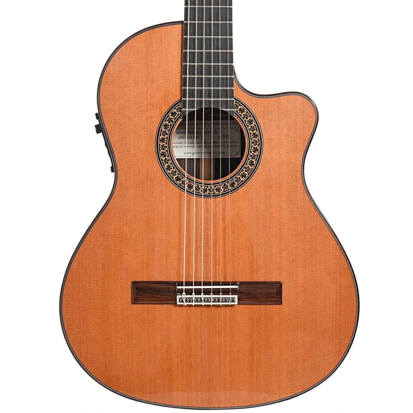 Image 1 of Jose Ramirez Cutaway 2 Studio Classical Guitar and Case, Cedar Top, with Pickup- SKU# RAMCUT2CE : Product Type Classical & Flamenco Guitars : Elderly Instruments