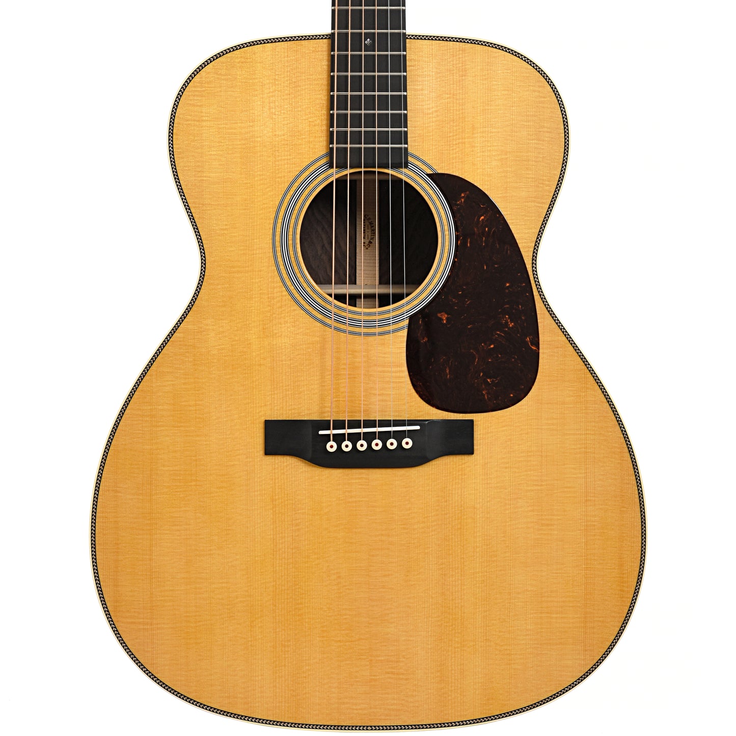 Front of Martin Custom Herringbone 28-Style M-Size,Wild Grain Indian Rosewood