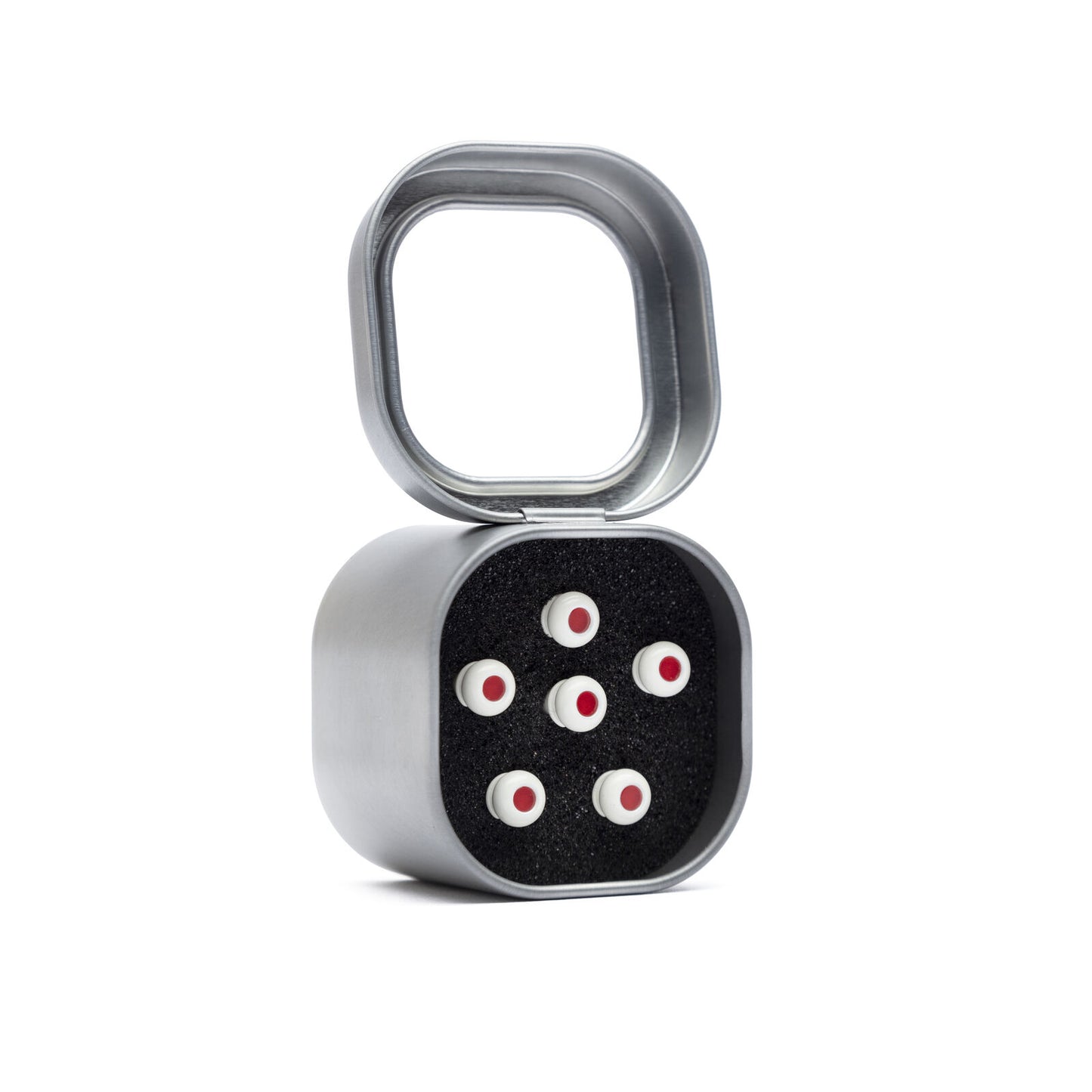 Image 2 of Martin LUXE Liquidmetal Red Dot Bridge Pin Set - Bone Finish - SKU# MLUXE-BN : Product Type Accessories & Parts : Elderly Instruments